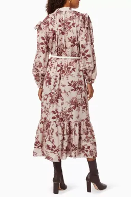 Alemais Heathier Tie Shoulder Dress Print Size AU 12 for rent on The Volte - image 2