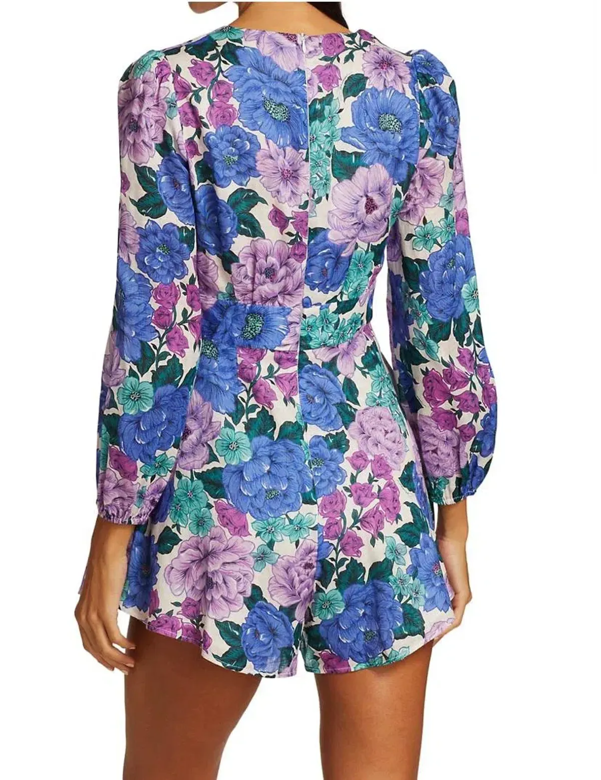Zimmermann Poppy Plunge Playsuit Lilac Floral Print Size 0 / AU 8 - Image 2