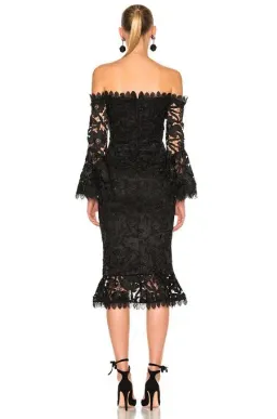 Nicholas Botanical Lace Cocktail Dress Black Size 6 for rent on The Volte - image 2