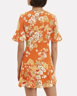 Nicholas Godet Mini Dress Orange Floral Size 12 for rent on The Volte - image 2