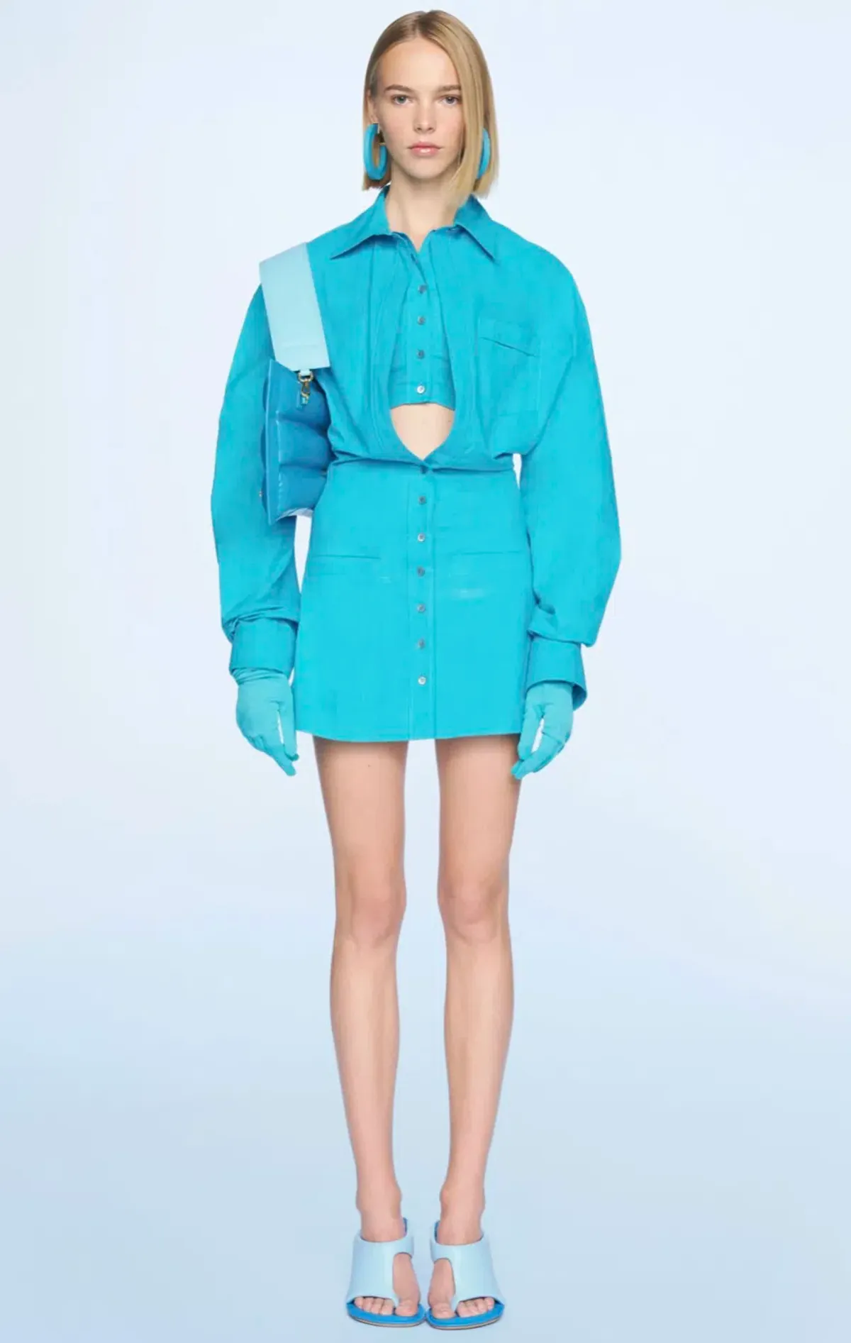 Jacquemus La robe Baunhilha Mini Dress Blue Size 36 / AU 6 - Image 1