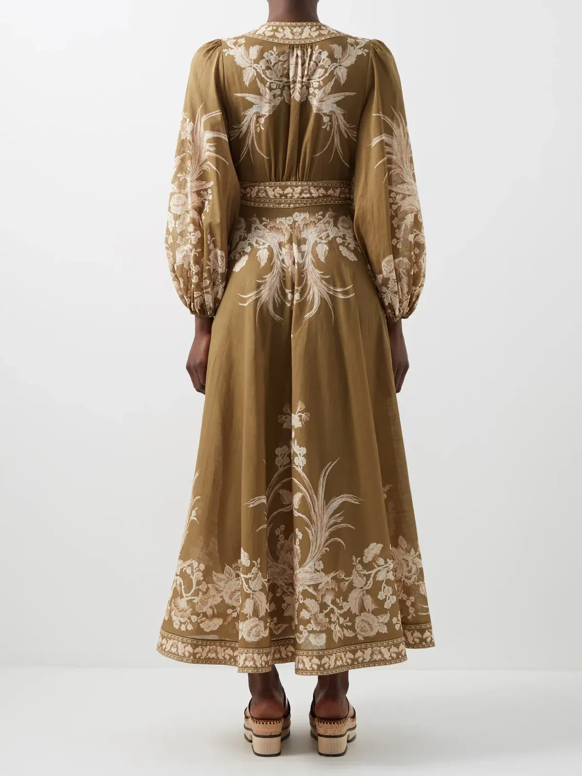 Zimmermann Anneke Avian print Cotton Voile Wrap Dress Brown Size 12 - Image 2