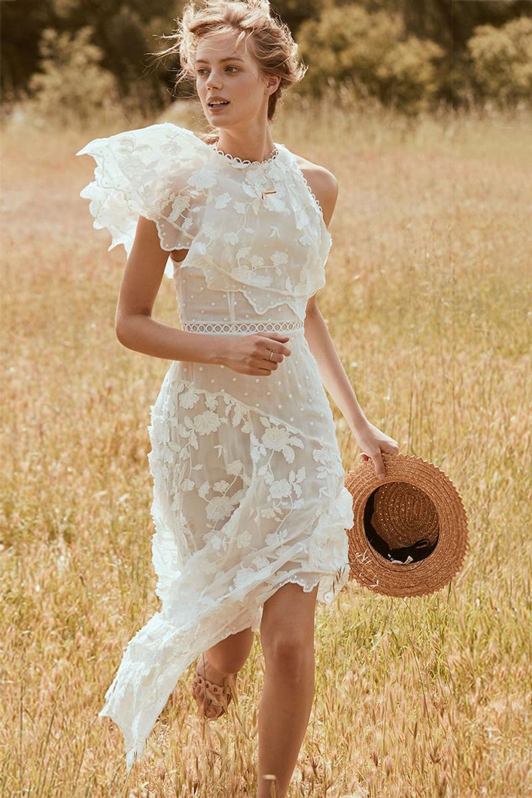 Zimmerman Mercer Bird Floating Dress Ivory Size 2 / Au 12 for rent on The Volte - main image