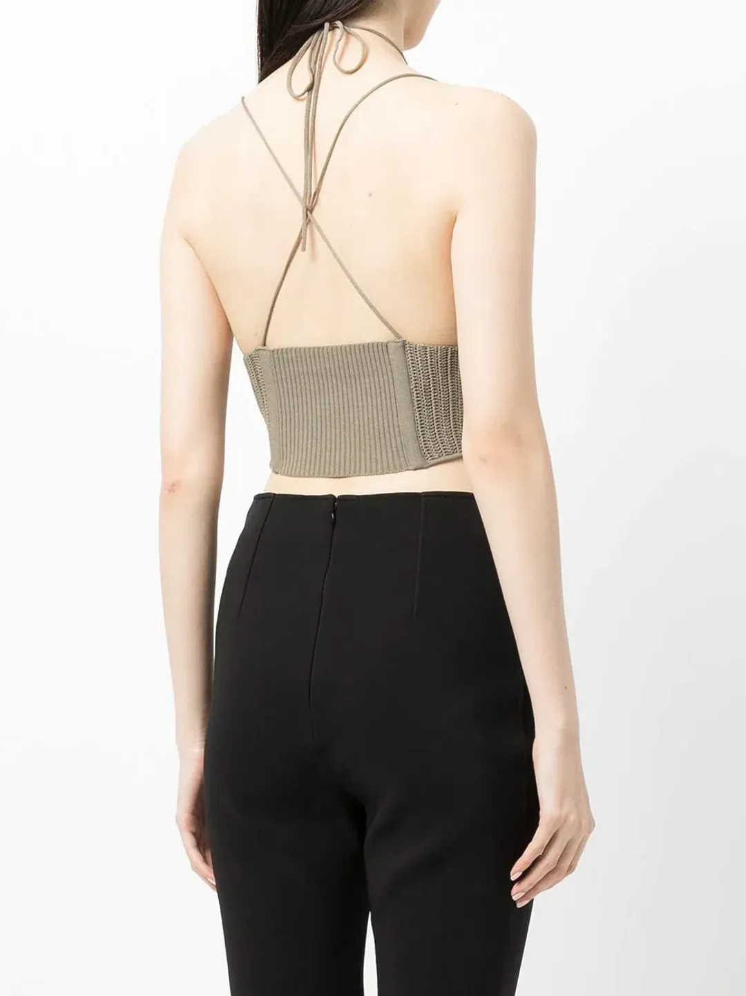 Dion Lee Khaki Crochet Tie Corset Khaki Size 8 for rent on The Volte - main image