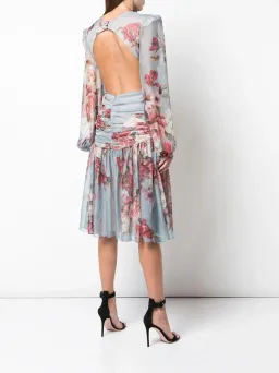 PatBO Peony Print Cutout Midi Dress Print Size 6 for rent on The Volte - image 2