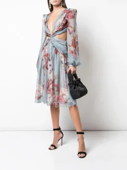PatBO Peony Print Cutout Midi Dress Print Size 6 for rent on The Volte - image 5