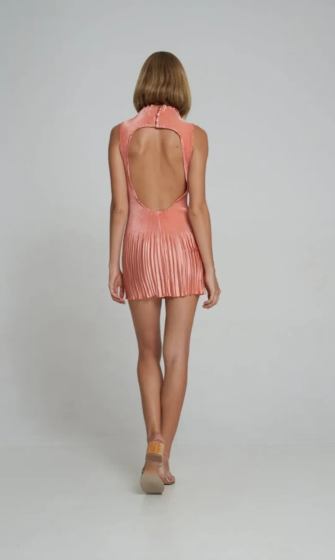 L’Idée Soiree Gisele Mini Dress Spritz Peach Size 12 for rent on The Volte - main image