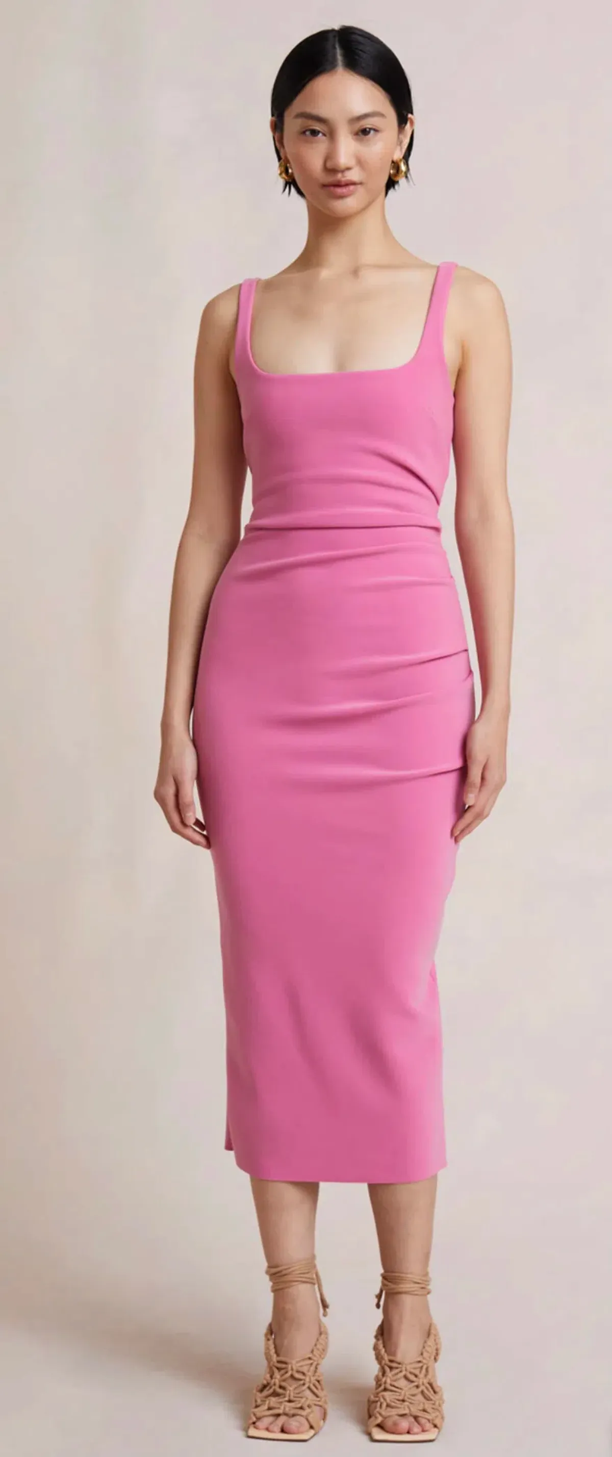 Bec and Bridge Karina Tuck Midi Dress Pink Size 8 - Image 1
