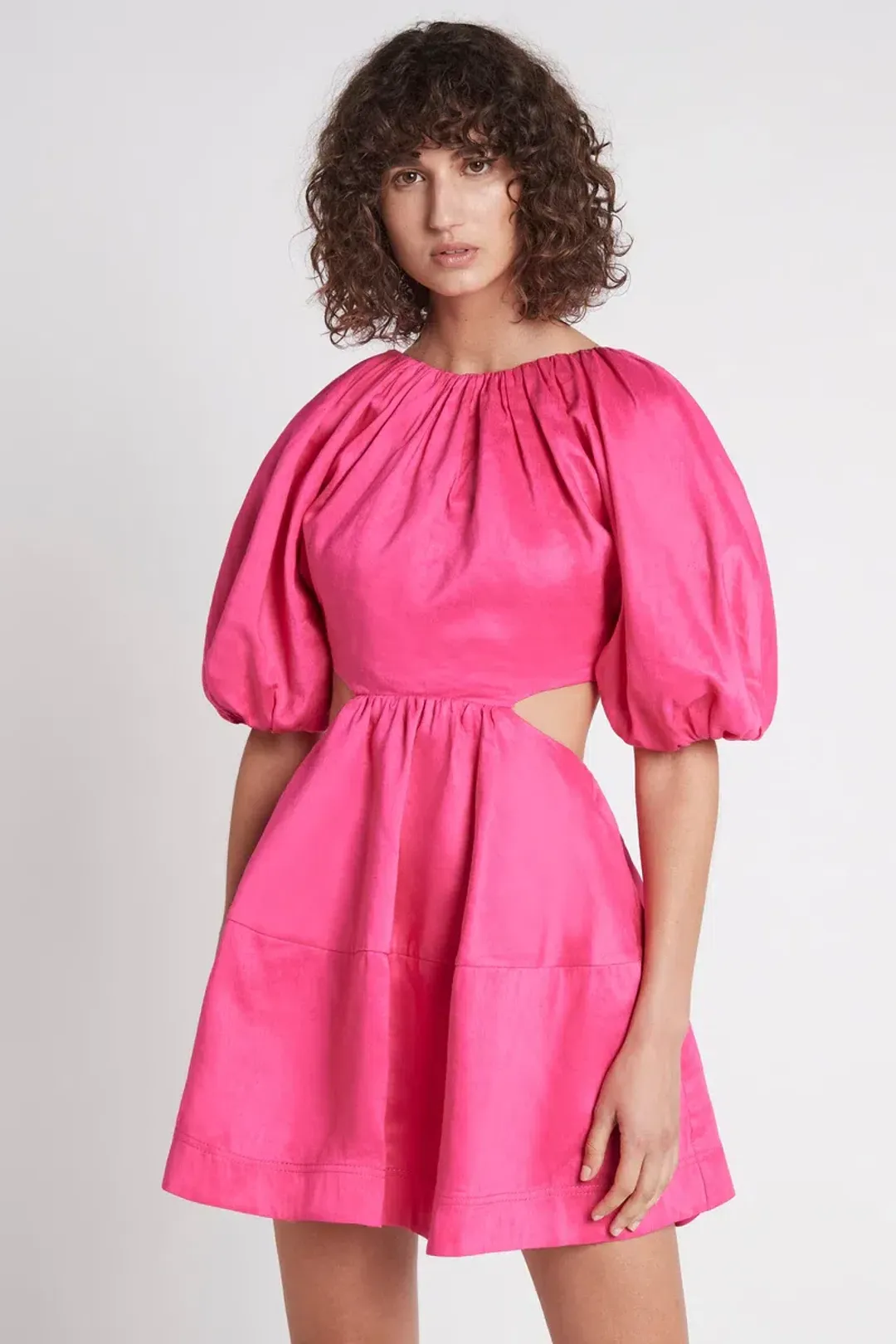 Aje Admiration Lace Up Mini Dress Pink Size 6 for rent on The Volte - main image