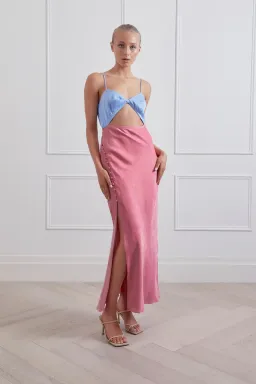 San Sloane Alona Midi Dress Pink Size 10 for rent on The Volte - image 1