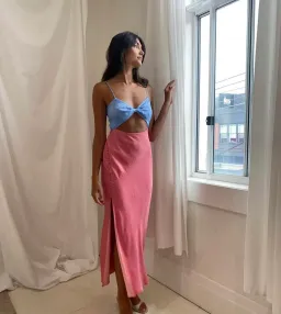 San Sloane Alona Midi Dress Pink Size 10 for rent on The Volte - image 3