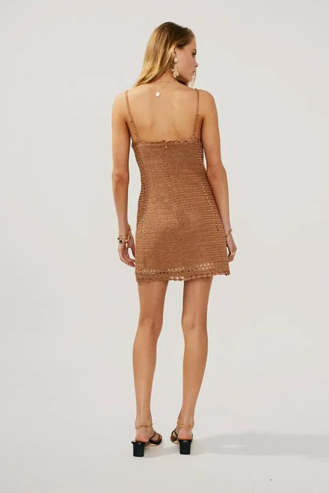 Suboo Simone Eyelet Dress Brown Size 6 for rent on The Volte - main image