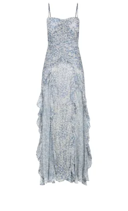 Shona Joy Candice Ruched Frill Maxi Dress Print Size 8 for rent on The Volte - image 3