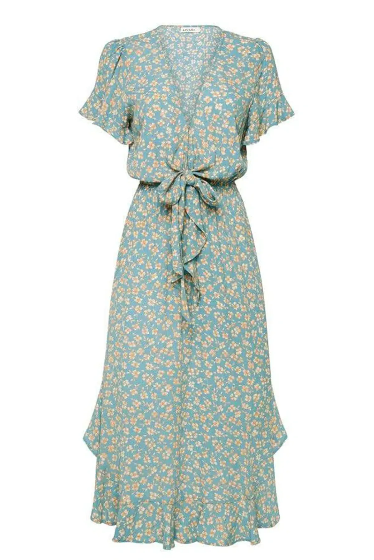 Kivari Nell Tie Front Midi Dress Ditsy Floral Size S - Image 3