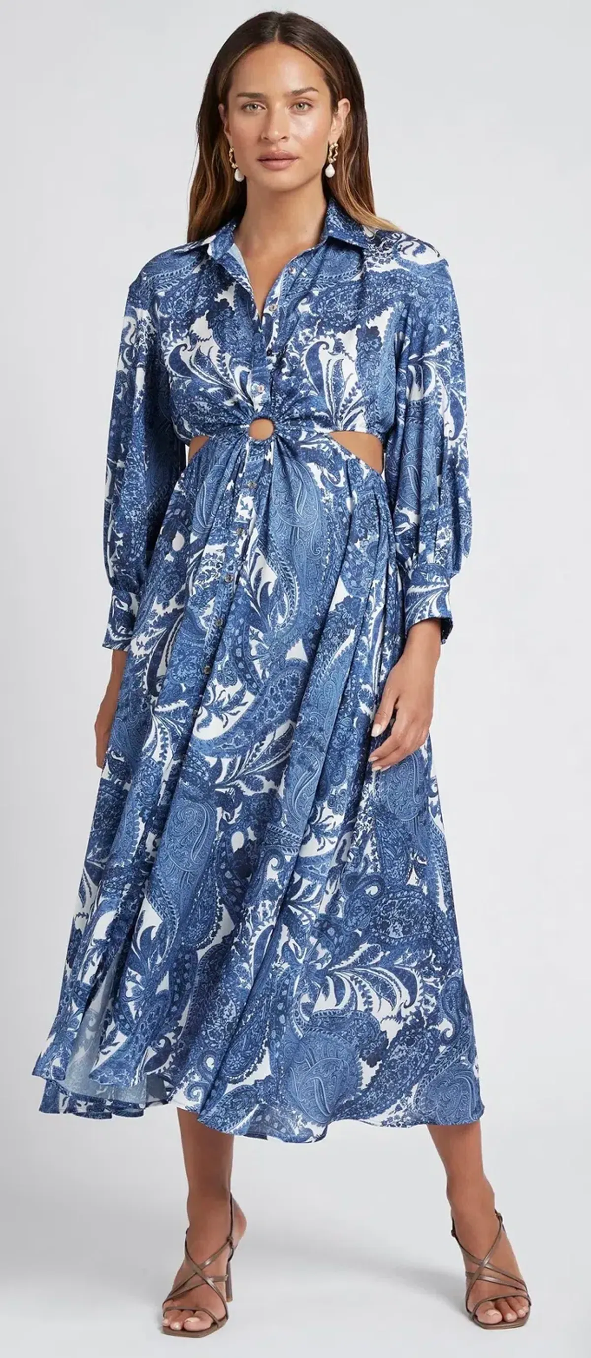 Sheike Casablanca Dress Icy Paisley Print Size 8 - Image 1
