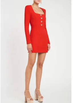 Rebecca Vallance Amanda Long Sleeve Mini Dress Red Size 6 for rent on The Volte - image 2