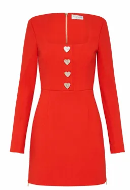 Rebecca Vallance Amanda Long Sleeve Mini Dress Red Size 6 for rent on The Volte - image 6