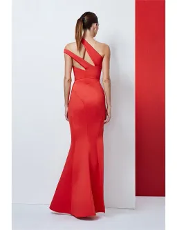 Rachel Gillbert Asta Off Shoulder Gown Red Size 0 for rent on The Volte - image 3