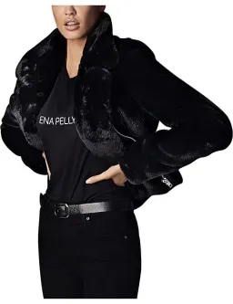 Ena Pelly Classic Faux Fur Jacket Black Size 6 for rent on The Volte - image 2