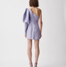 Joslin Cecil Linen Dress in Lavender Size 6 for rent on The Volte - image 3