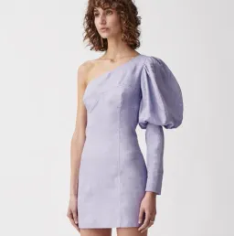 Joslin Cecil Linen Dress in Lavender Size 6 for rent on The Volte - image 2