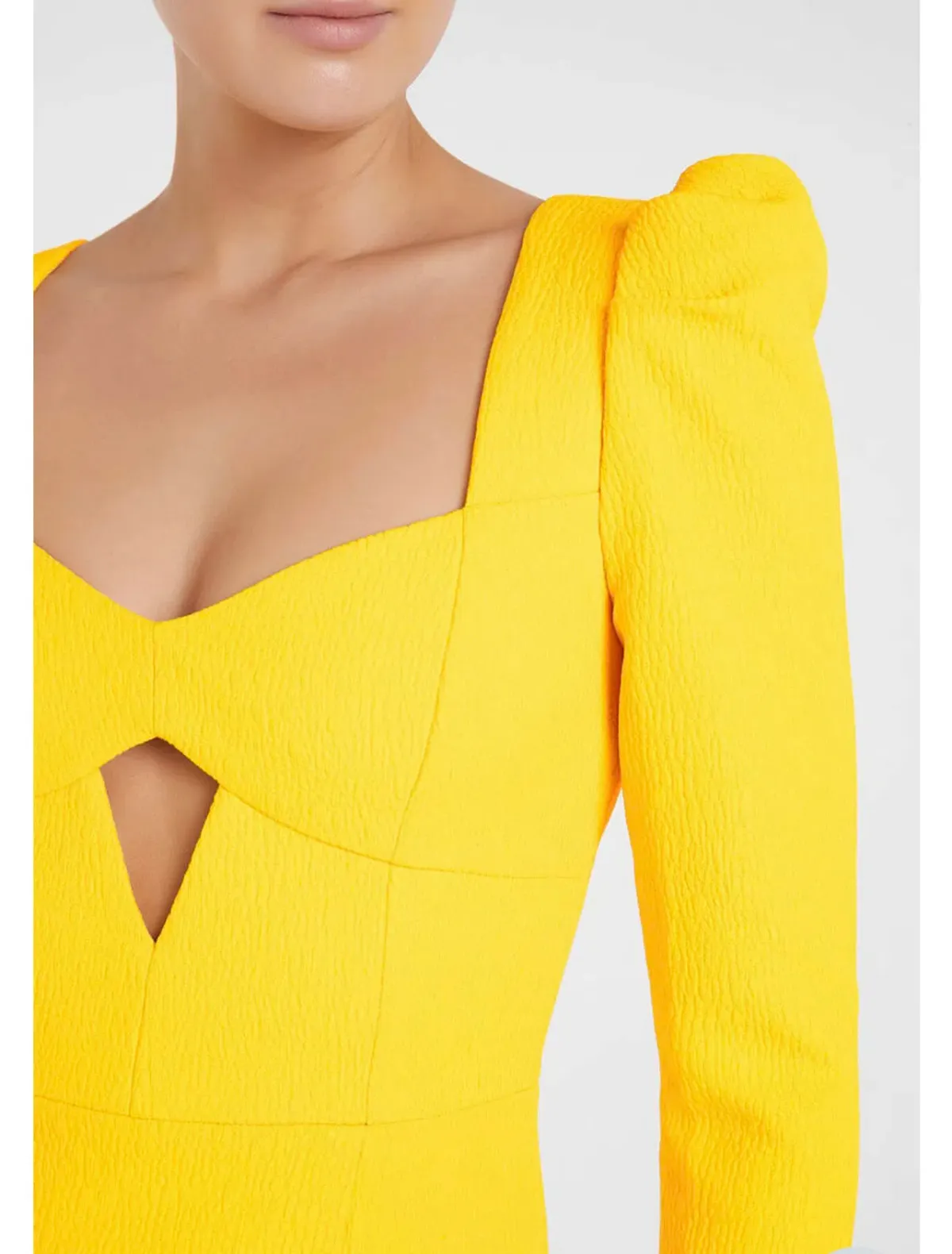Rebecca Vallance Jaclyn Long Sleeve Mini Dress Yellow Size 12 - Image 2