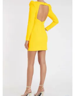Rebecca Vallance Jaclyn Long Sleeve Mini Dress Yellow Size 12 for rent on The Volte - image 3