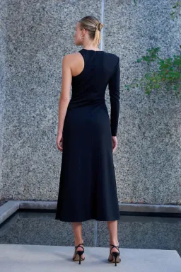 Misha Clarence Stretch Twill Midi Dress Black Size 10 for rent on The Volte - image 2