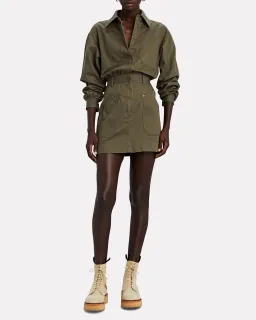 Shona Joy Chiara Utility Mini Dress Khaki Size 10 for rent on The Volte - image 1