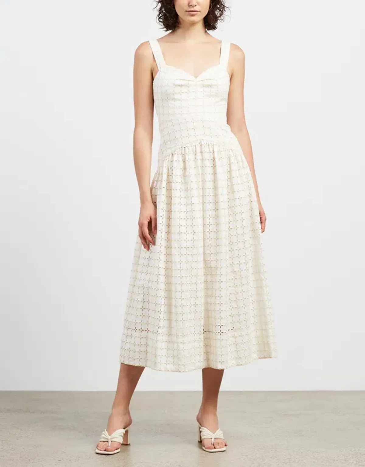 Shona Joy Penelope Midi Dress Cream Size 12 - Image 1