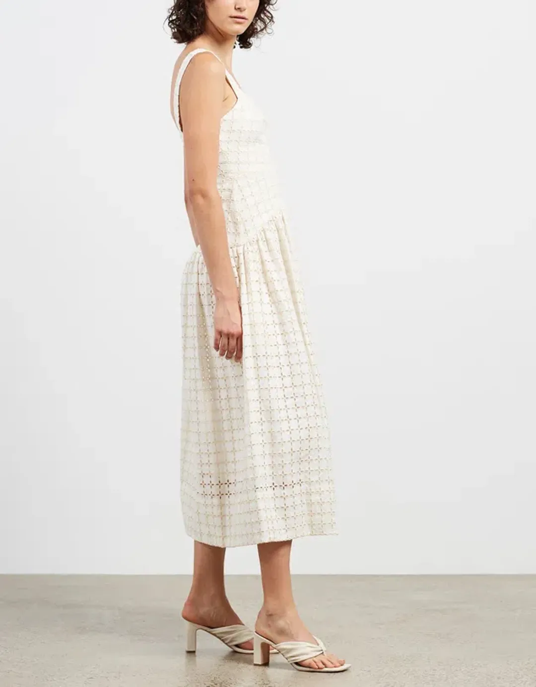 Shona Joy Penelope Midi Dress Cream Size 12 for rent on The Volte - main image