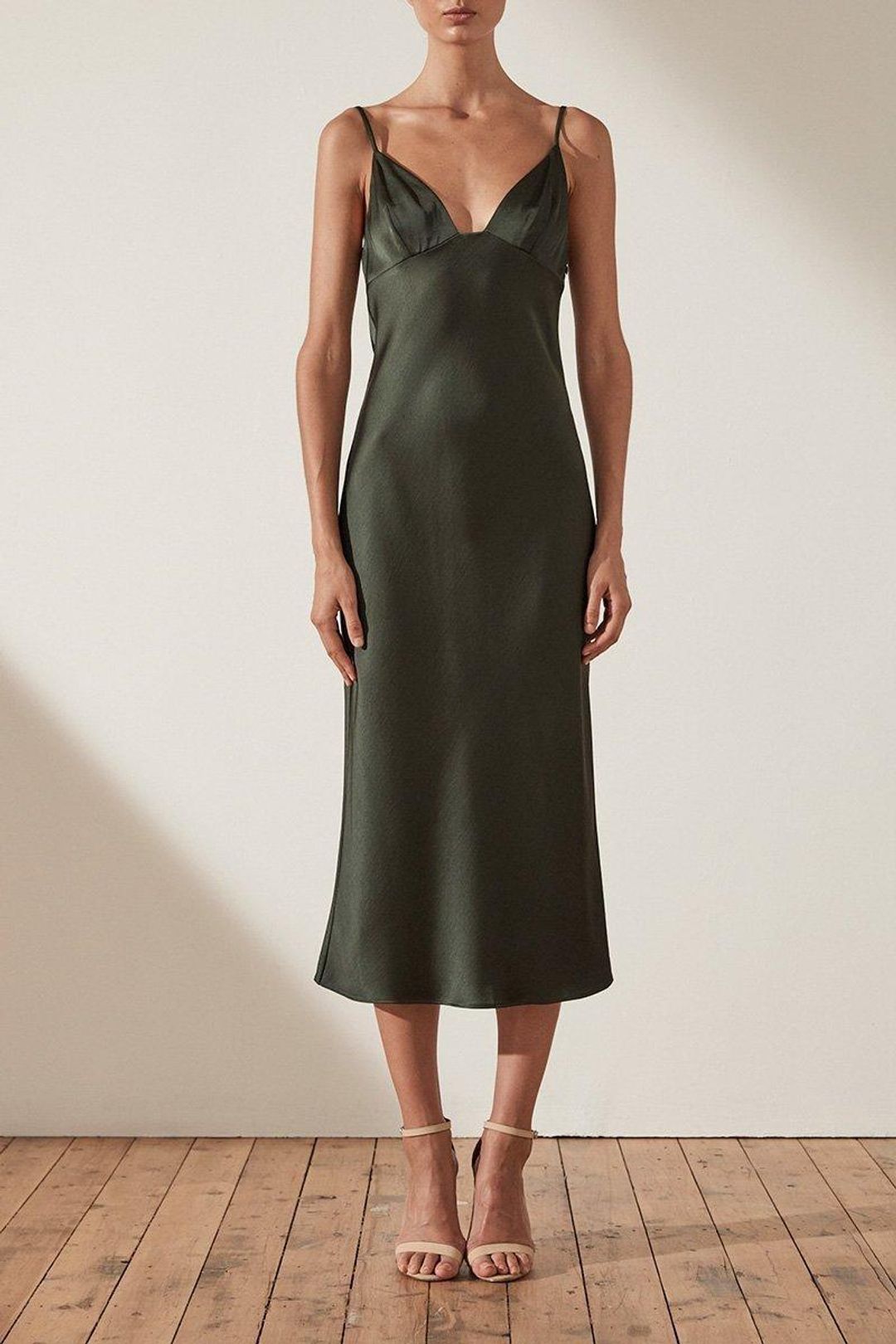 Shona Joy Douglas Bias Slip Midi green 6 for rent on The Volte - main image