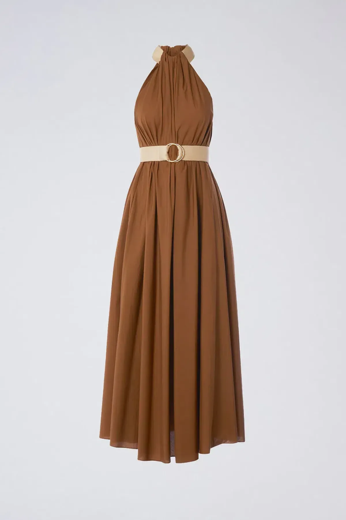Scanlan Theodore Cotton Strapping Dress Coconut Brown Size 8 - Image 5