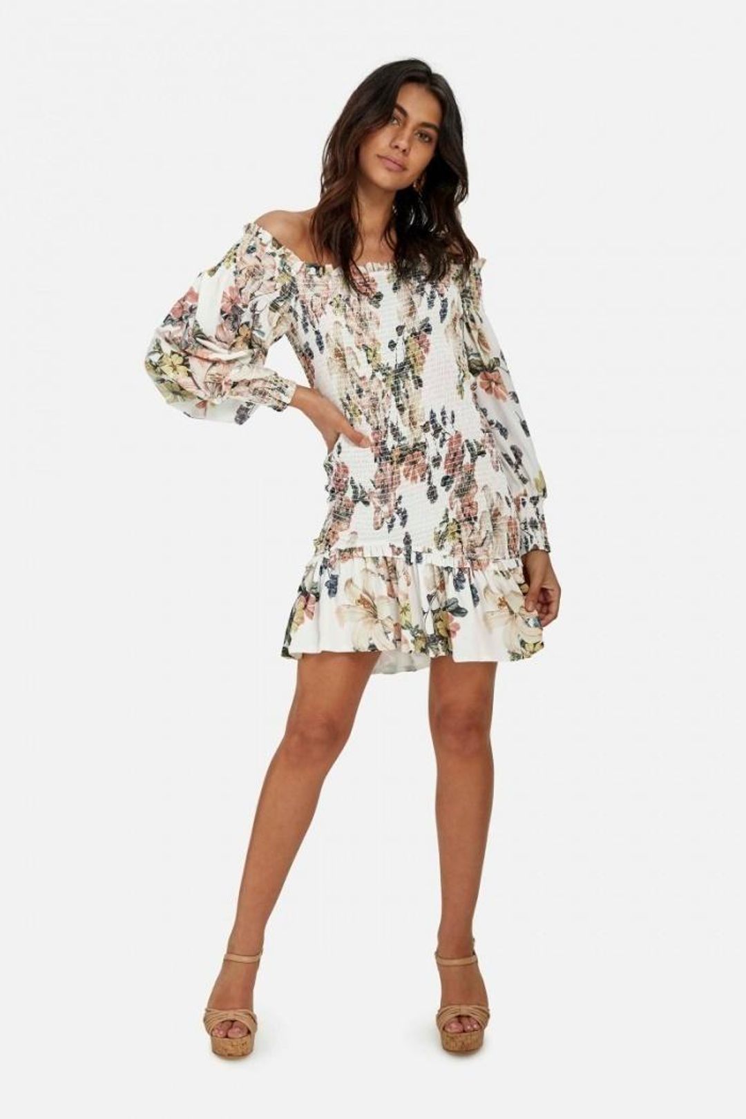 Sheike fifi shirred floral mini size 8 for rent on The Volte - main image