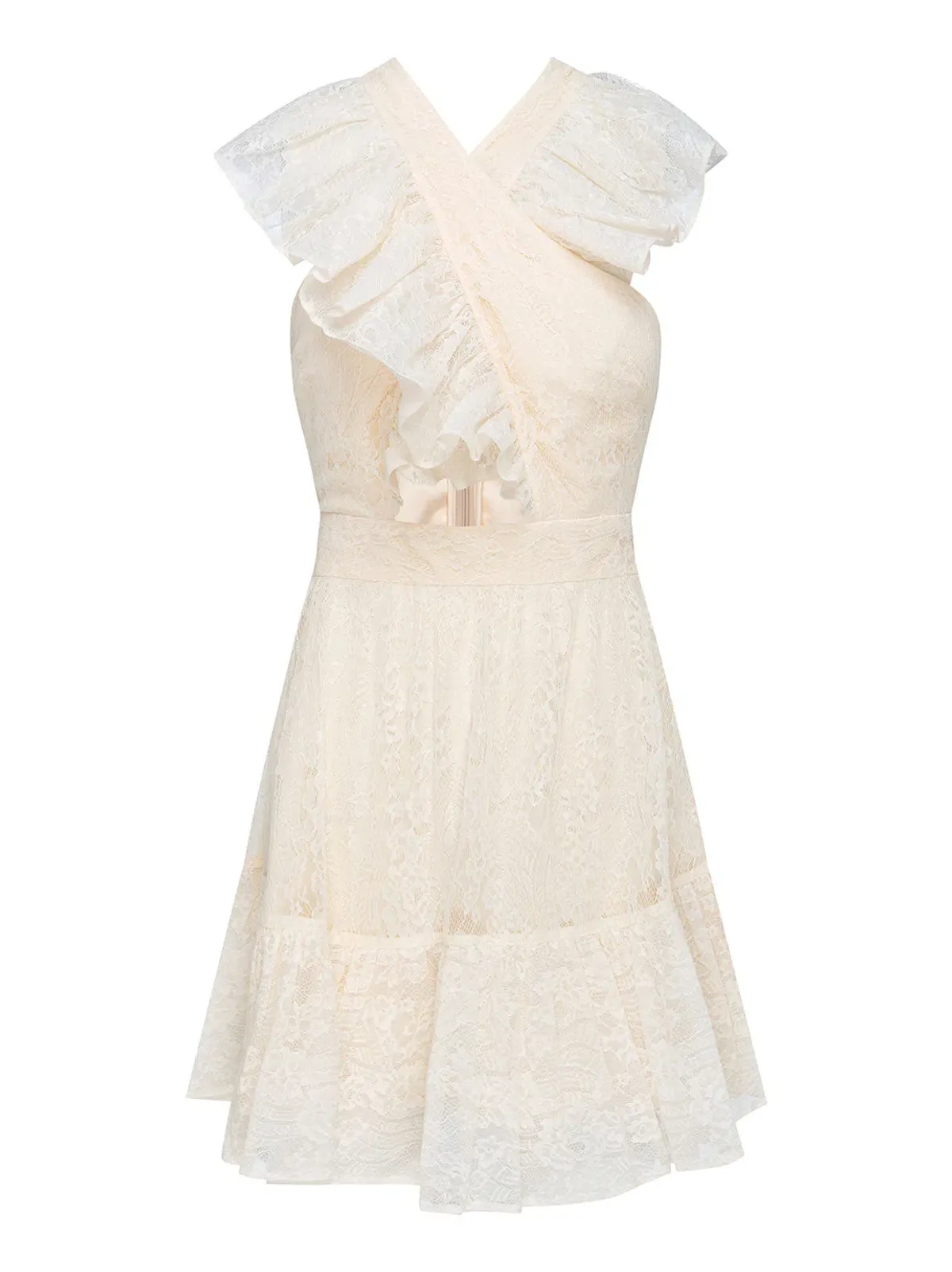 Alice McCall New Romantics Ruffle Mini Dress Cream Size 10 - Image 6