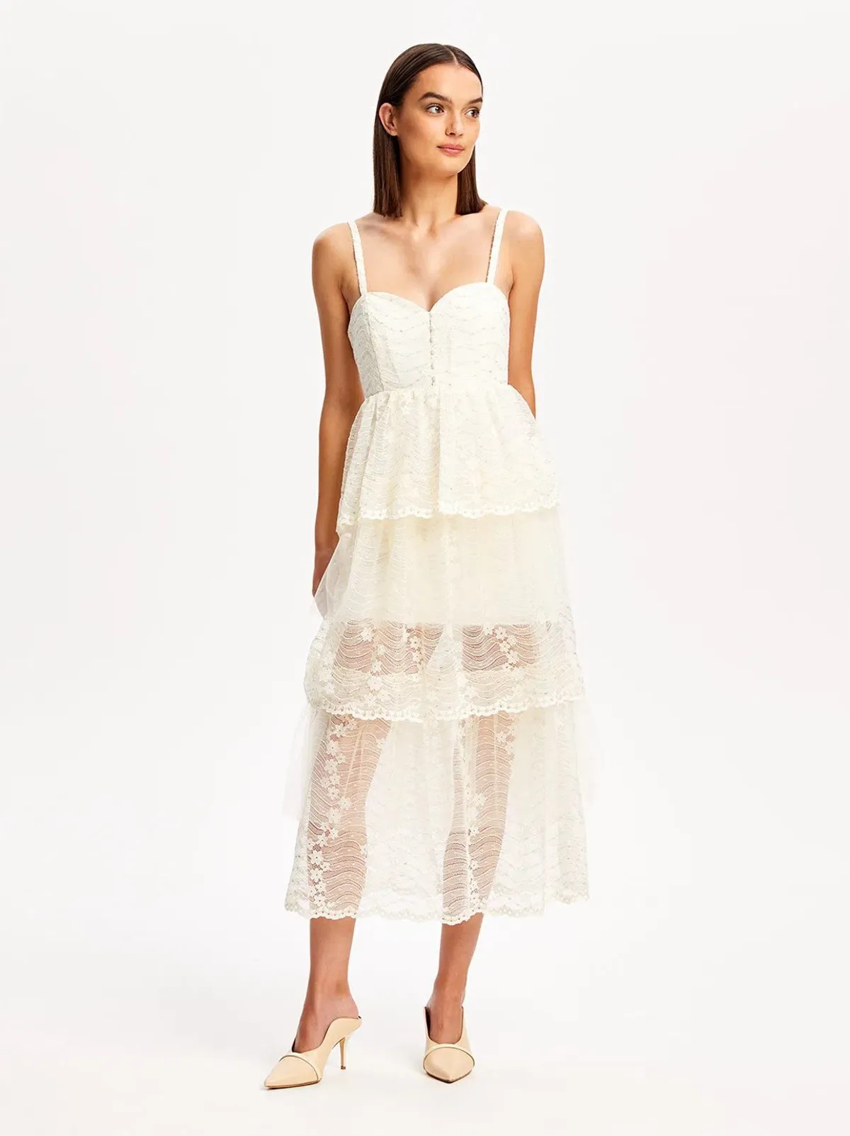 Alice McCall Creme Moonstruck Midi Dress Cream Size 12 - Image 4