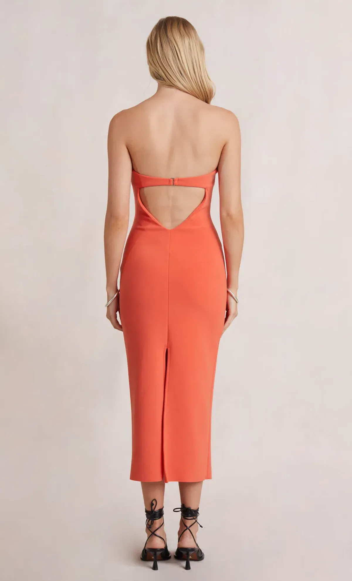 Bec & Bridge Cecily Midi Dress Blood Orange Size 6 - Image 3