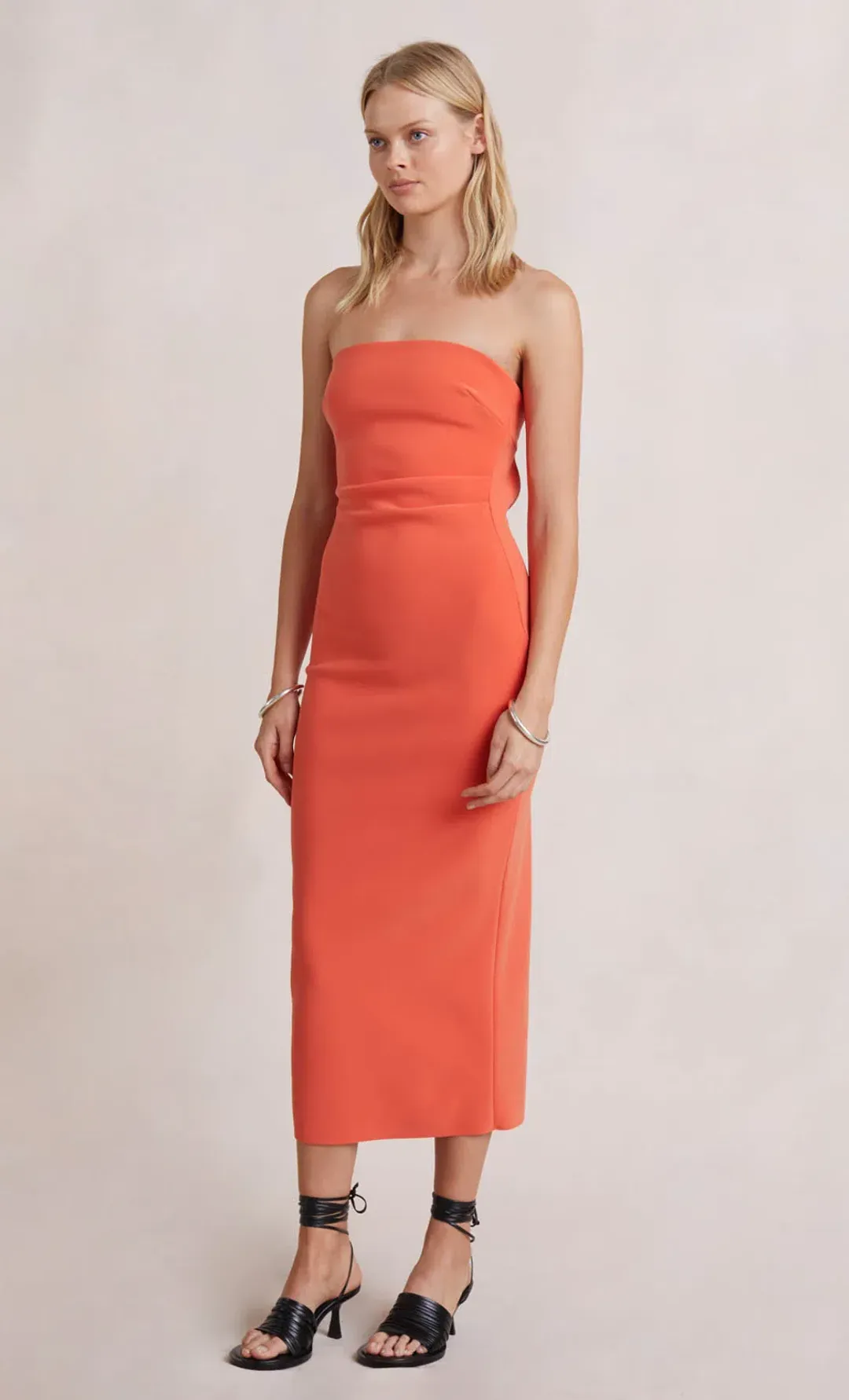 Bec & Bridge Cecily Midi Dress Blood Orange Size 6 for rent on The Volte - main image