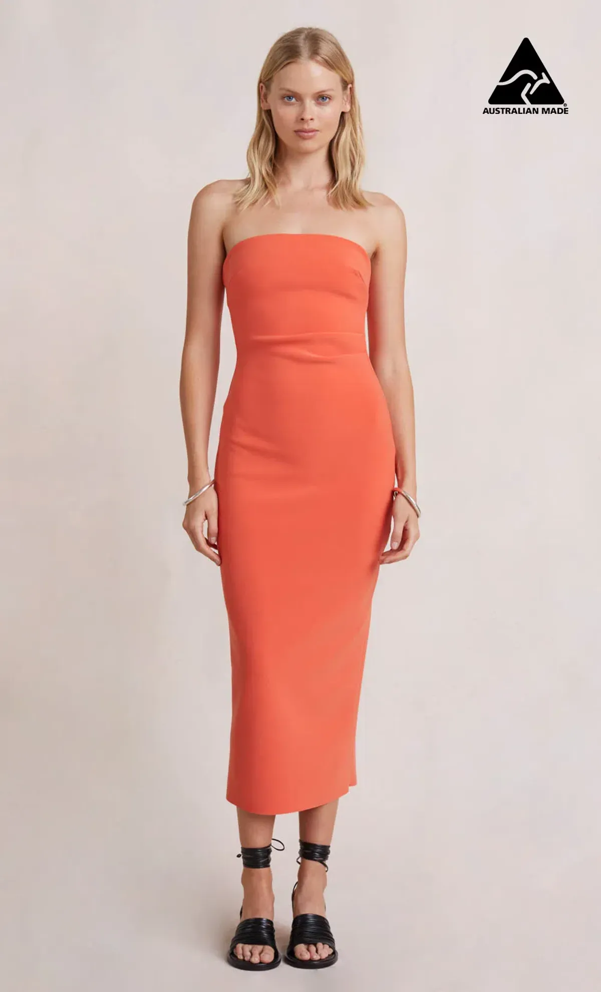 Bec & Bridge Cecily Midi Dress Blood Orange Size 6 - Image 2
