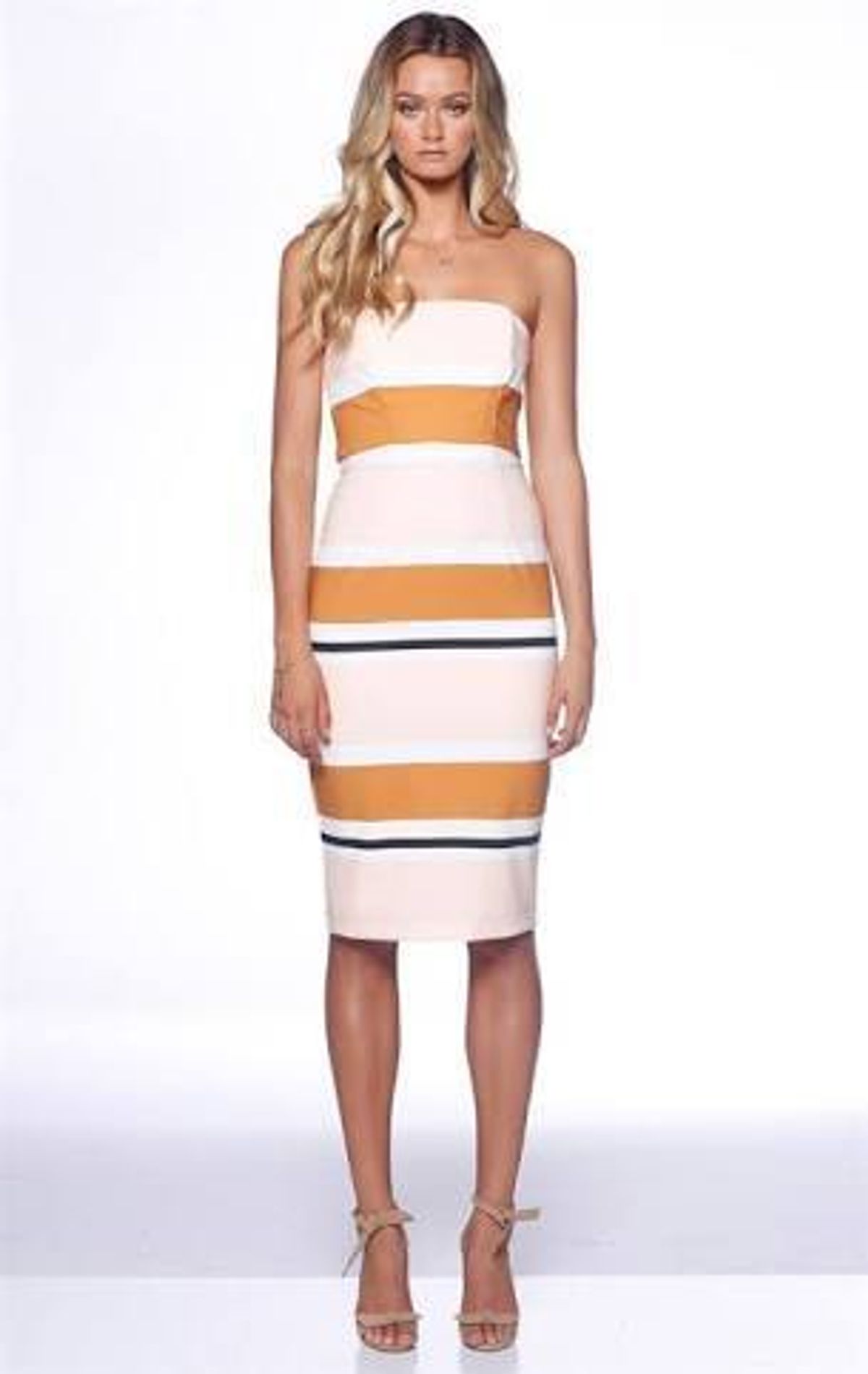 Pasduchas Cabana Strapless Midi Dress Print Size 6 - Image 1