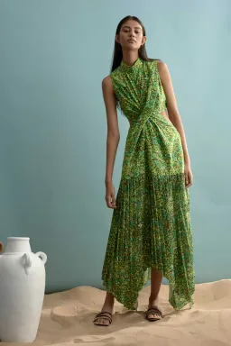 Alemais Phyllis Twist Front Pleat Dress Green Size 14 for rent on The Volte - image 3