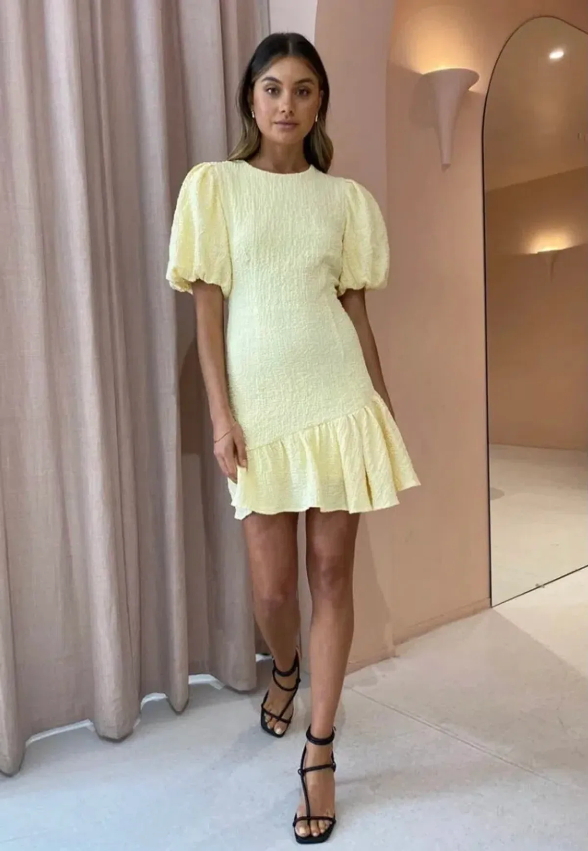 By Nicola Calypso Puff Sleeve Mini Dress - Image 1