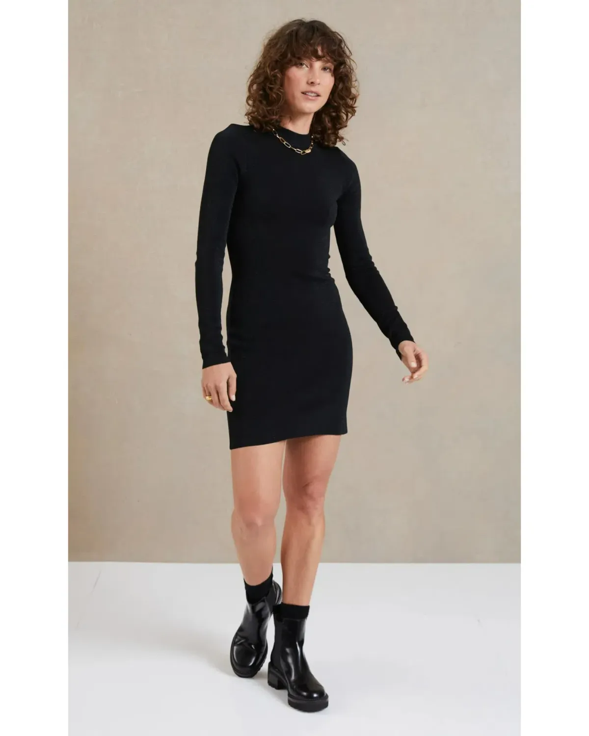 Bec & Bridge Electric Ave Long Sleeve Mini Dress Black Size AU 8 for rent on The Volte - main image