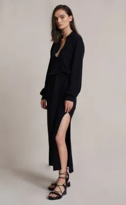 Bec and Bridge Liam Knit Polo Dress Black Size 8 for rent on The Volte - image 2