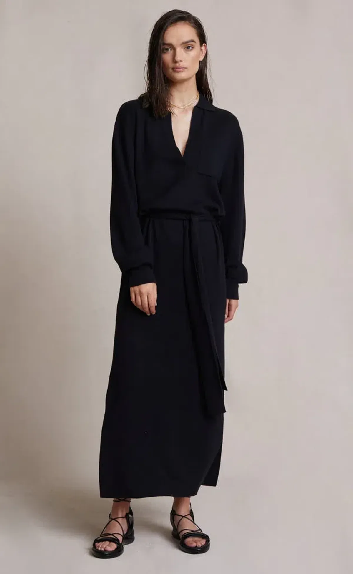 Bec and Bridge Liam Knit Polo Dress Black Size 8 - Image 3