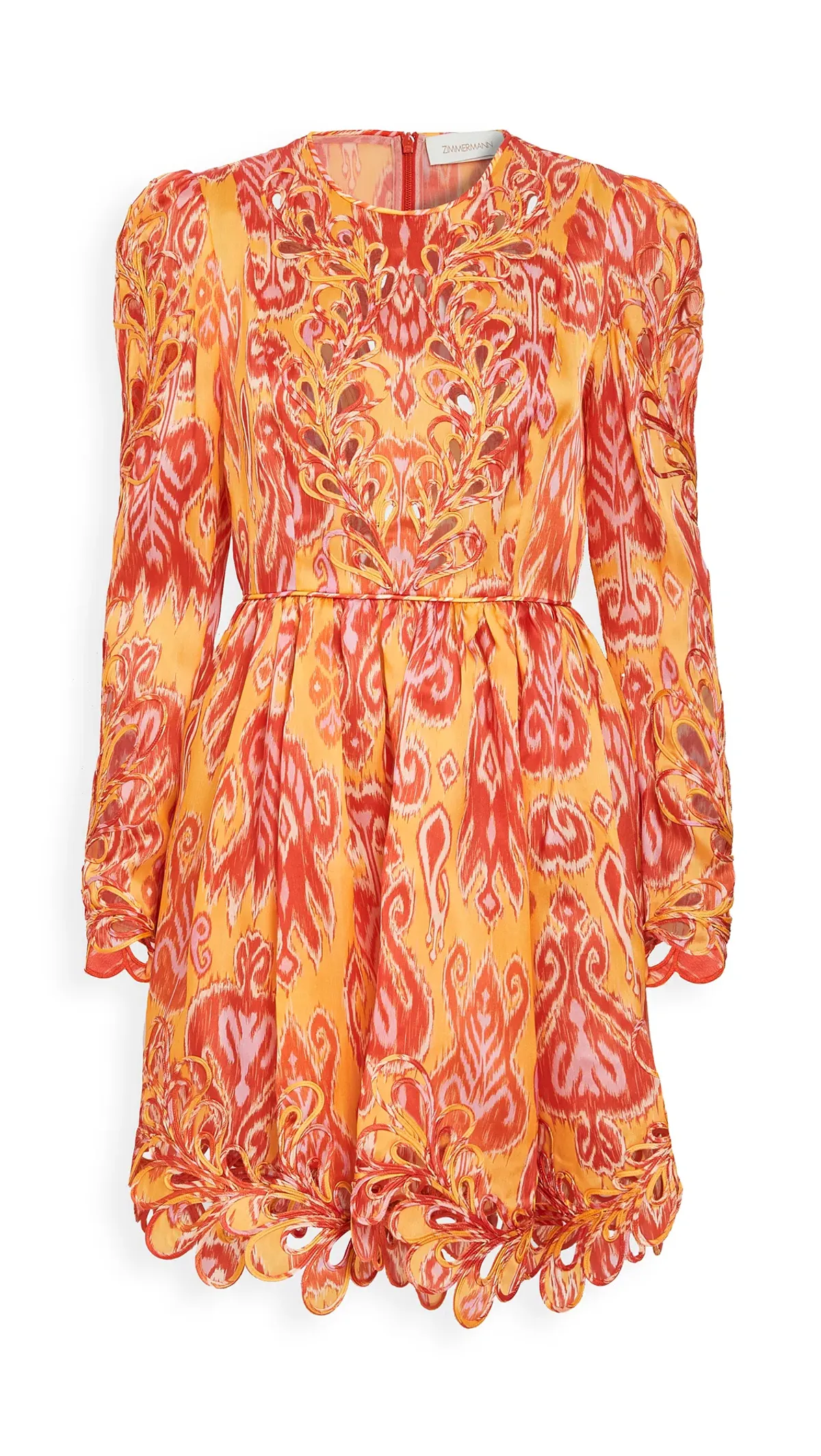 Zimmermann Brightside Rouleaux Mini Dress Gold Ikat Size 0 - Image 3