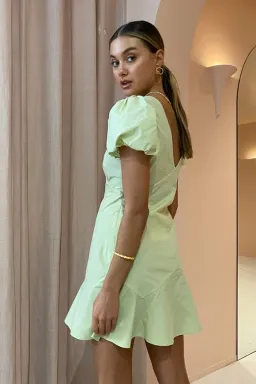 Sir the Label Mason Panelled Mini Dress in Pistachio Green Size 8 for rent on The Volte - image 5