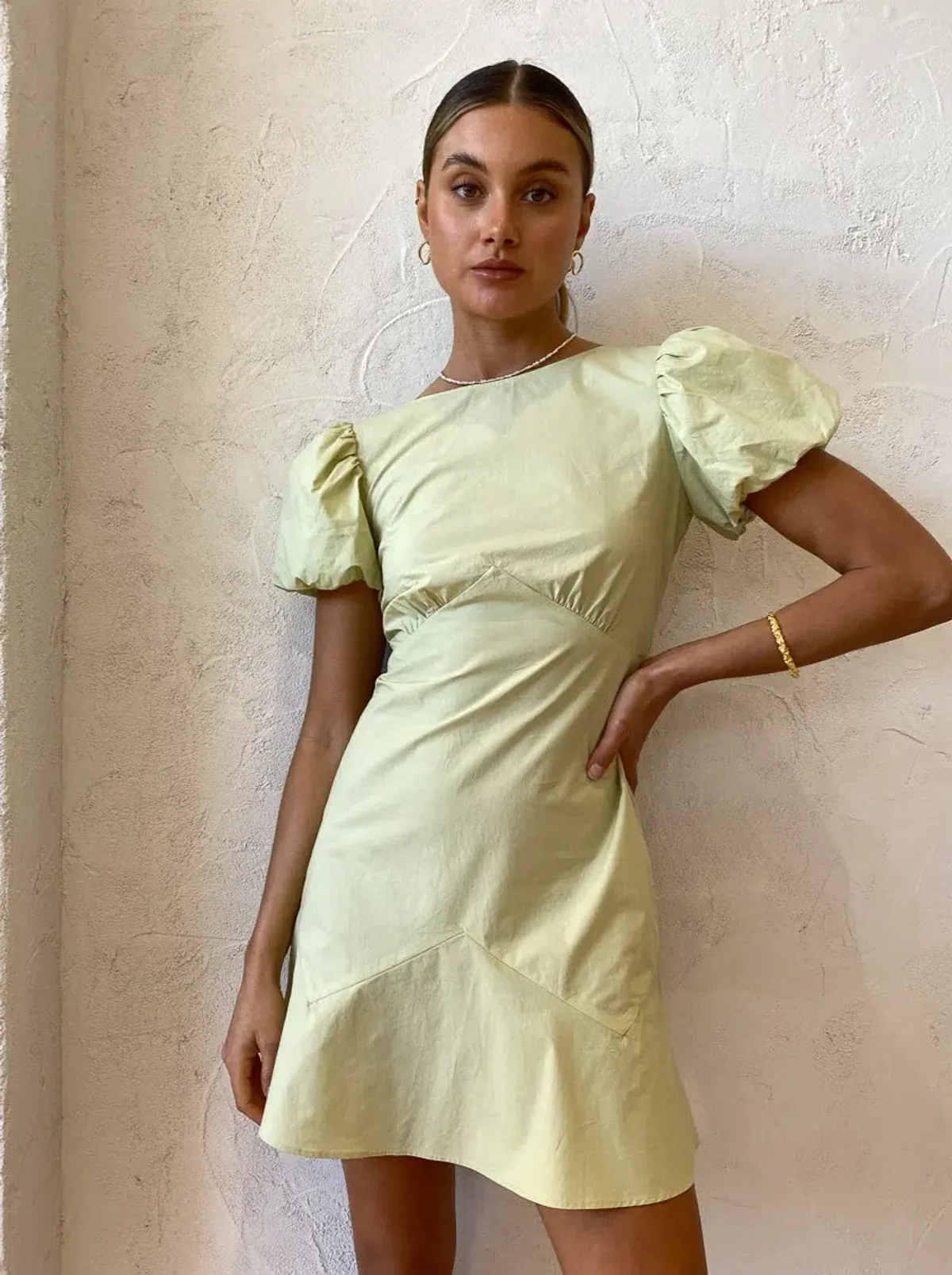 Sir the Label Mason Panelled Mini Dress in Pistachio Green Size 8 - Image 3