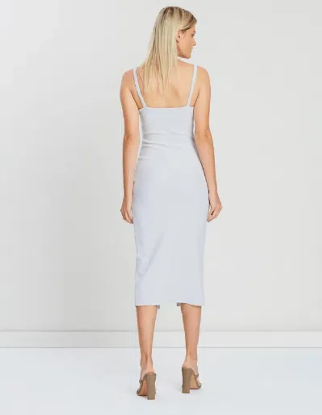 Bec & Bridge Amelie Cup Midi Dress in Pale Grey Size 10 for rent on The Volte - main image