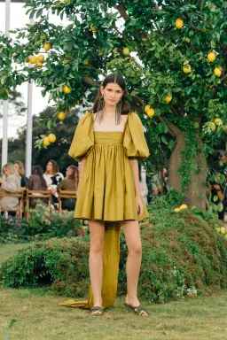 Aje Casabianca Puff Sleeve Dress Green Size 12 for rent on The Volte - image 2